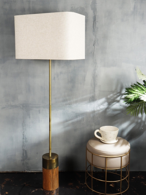 

Grated Ginger Beige Solid Handcrafted Floor Lamp with Shade