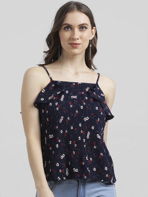 

Zink London Women Blue Printed Top