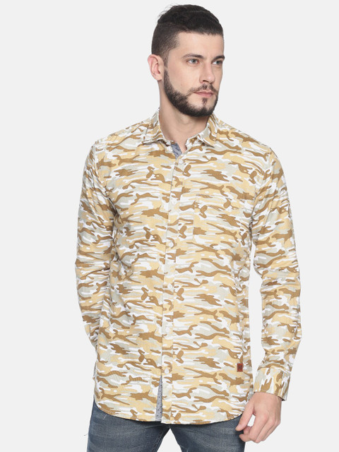 

Campus Sutra Men Brown & White Regular Fit Printed Casual Shirt