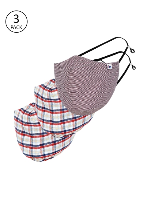 

Impulse Unisex Multicoloured Pack Of 3 Reusable 4-Ply Cloth Masks, Multi