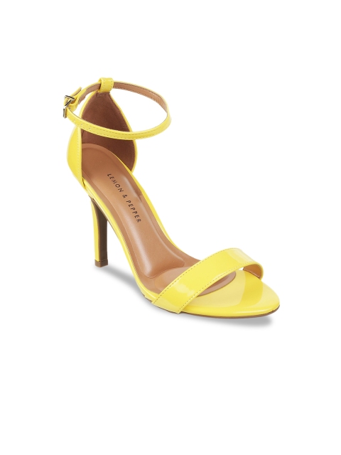 

LEMON & PEPPER Women Yellow Solid Heels