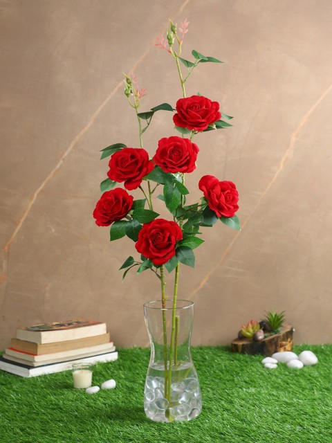 

PolliNation Set of 2 Red Decorative Artificial Velvet Rose Flower