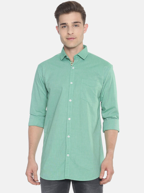 

Campus Sutra Men Green Classic Regular Fit Solid Casual Shirt