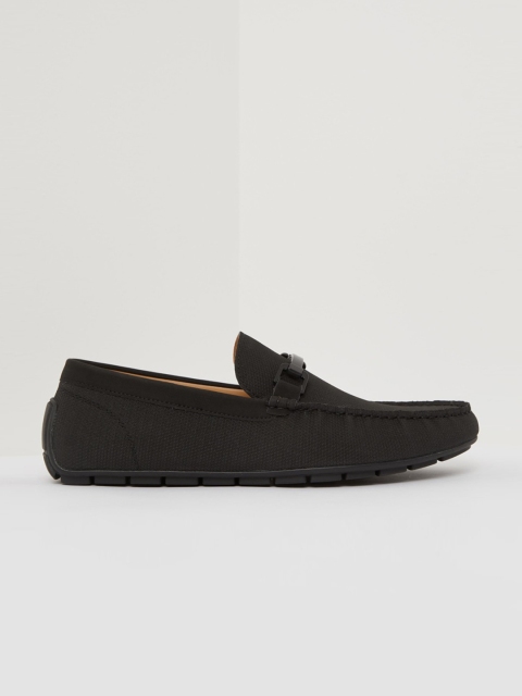 

shoexpress Men Black Perforations Horsebit Loafers