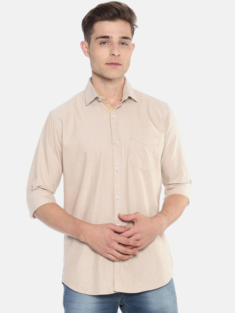 

Campus Sutra Men Beige Classic Regular Fit Solid Casual Shirt