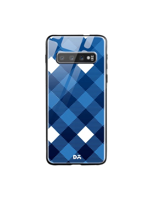 

DailyObjects Blue & White Small Static Nightfall Checks Samsung Galaxy S10 Glass Case