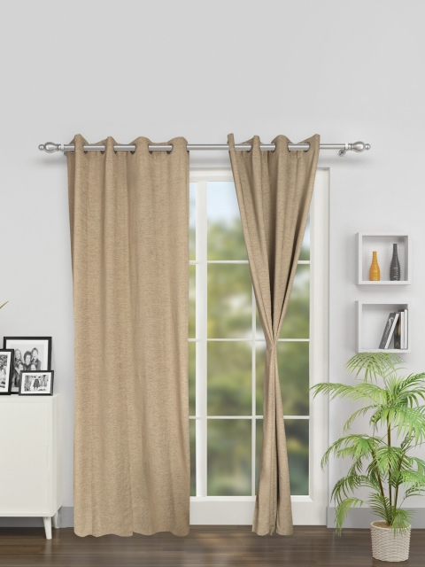 

SWAYAM Brown Set of 2 Long Door Curtains