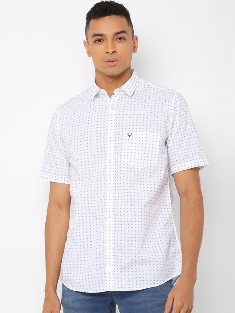

Allen Solly Men White & Blue Slim Fit Printed Casual Shirt