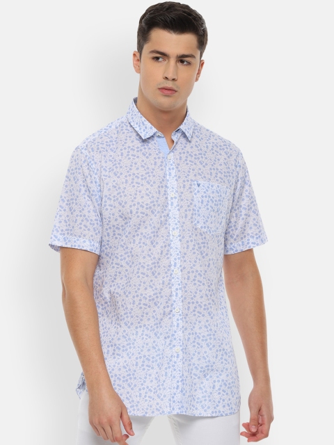 

Van Heusen Sport Men Blue & White Slim Fit Floral Printed Casual Shirt