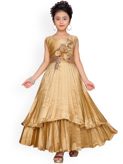 

Aarika Girls Beige Embellished A-Line Dress