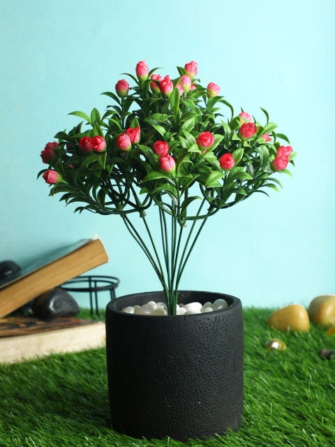 

PolliNation Pink & Green Decorative Artificial Rose Flower Bunch