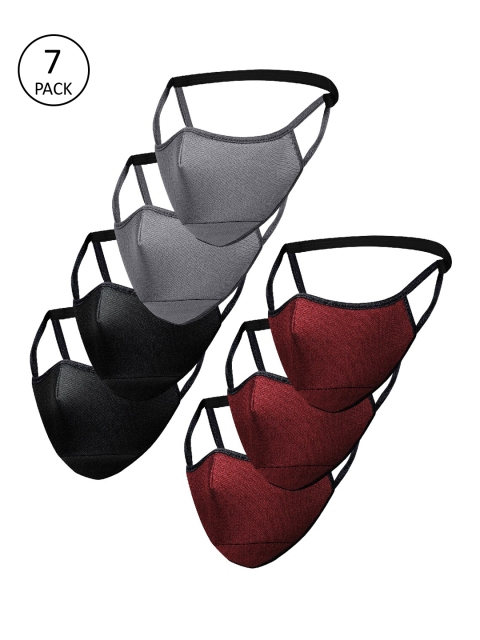 

Impulse Unisex Multicoloured Pack Of 7 Reusable 4-Ply Cloth Masks, Multi