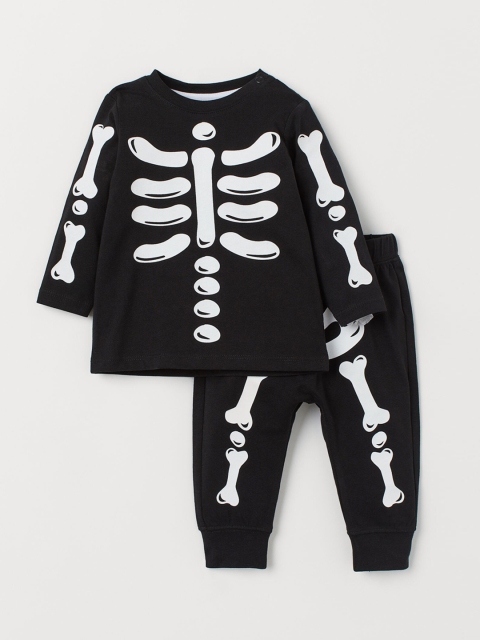 

H&M Boys Black & White 2-Piece Cotton Set