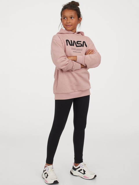 H&M Girls Black & Pink 2-Piece Cotton-Blend Set