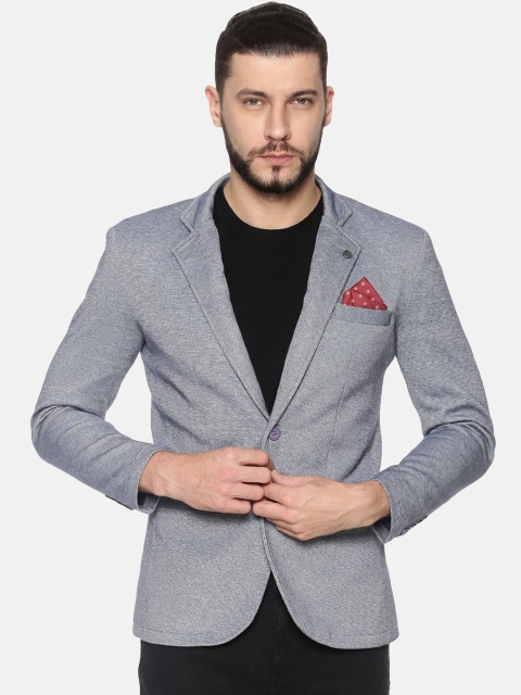 

SHOWOFF Men Blue Solid Slim-Fit Single-Breasted Casual Blazer