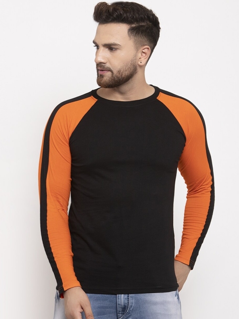 

KATSO Men Black Solid Slim Fit Round Neck T-shirt