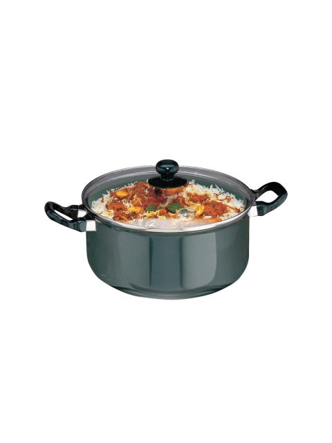 

Hawkins Black & Transparent Futura Nonstick Cook-N-Serve Stewpot With Glass Lid 5 Ltr