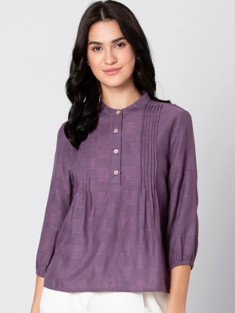 

FabAlley Women Purple Solid Top