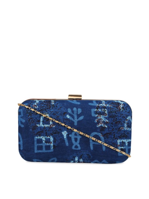 

Vivinkaa Blue Printed Box Clutch