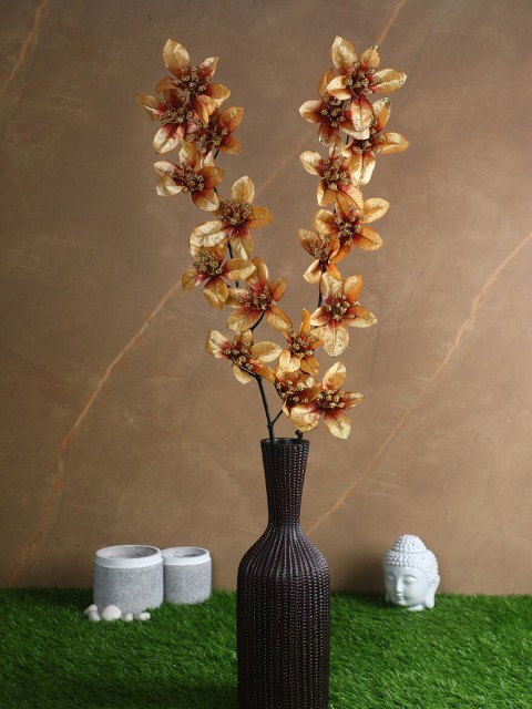 

PolliNation Gold Set of 2 Decorative Artificial Forsythia Glitter Flower