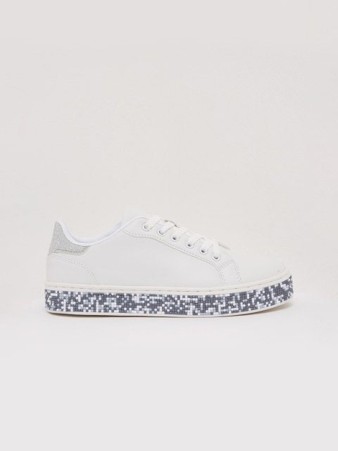 

shoexpress Women White Synthetic Walking Shoes