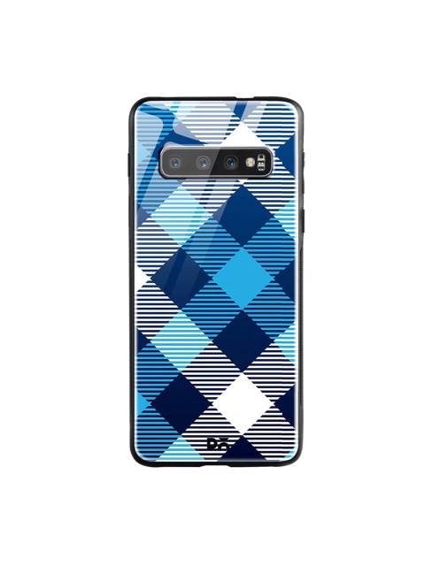 

DailyObjects Blue & White Medium Static Nightfall Checks Samsung Galaxy S10 Glass Case