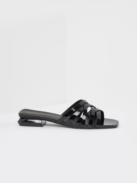 shoexpress Women Black Solid Open Toe Flats