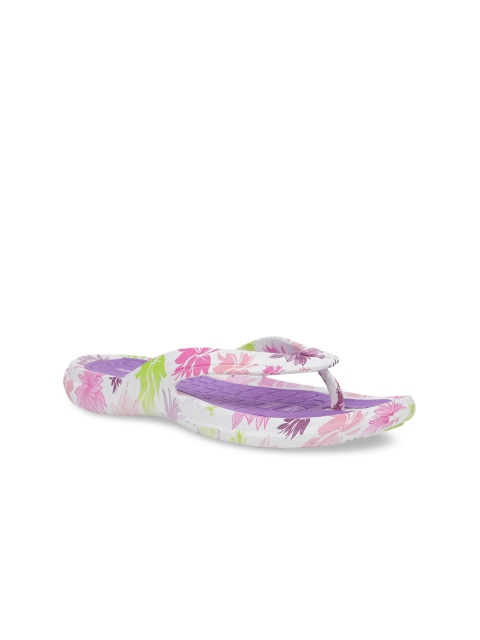 

Bata Women Purple & White Printed Thong Flip-Flops