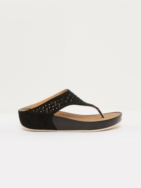 

shoexpress Women Black Laser Cuts Comfort Heels