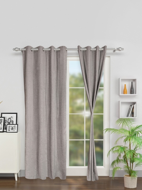 

SWAYAM Grey Set of 2 Long Door Curtains