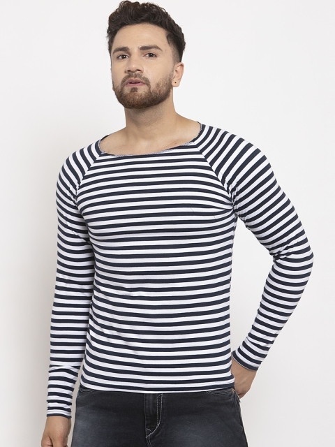 

KATSO Men Navy Blue Solid Envelope Neck T-shirt