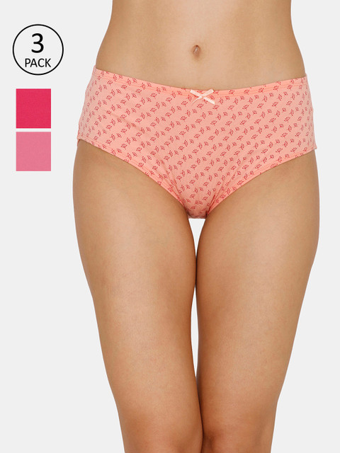 

Zivame Women Pack of 3 Assorted Hipster Briefs ZI2420FASHIGOLD