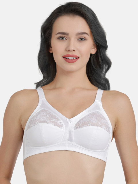 

Enamor White Lace Non-Wired Non Padded Everyday Bra A014.