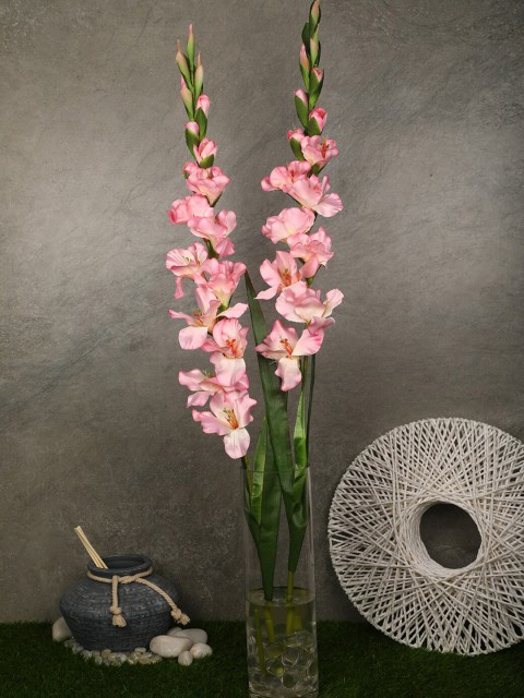 

Pollination Set of 2 Pink Artificial Light Gladiolus Flowers