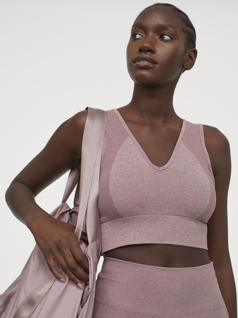 

H&M Women Pink Seamless Sports Bralette
