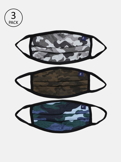 

Breakbounce Unisex 2Ply 3Pcs Protective Outdoor Face Masks, Green
