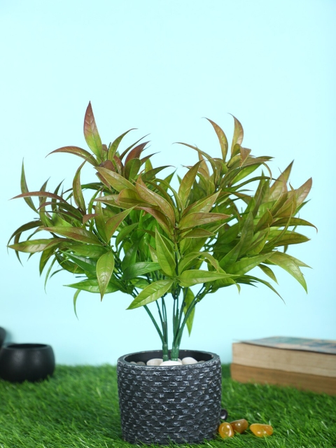 

PolliNation Pack of 2 Artificial Brown Bamboo Leaves Bunch For Decor without Pot