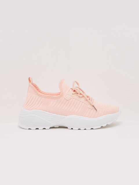 

shoexpress Women Peach-Coloured Textile Running Shoes