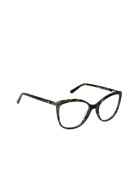 

David Blake Women Green Tortoise Shell Full Rim Cateye Frames EWDB2339MK8C4