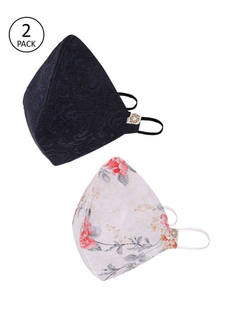 

VASTRAMAY Unisex 2 Pcs Printed 4-Ply Anti-Pollution Reusable Cloth Masks, Pink