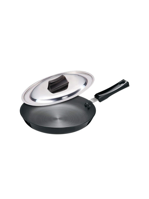 

Hawkins Black Induction Base Thick Frying Pan with Stainless Steel Lid