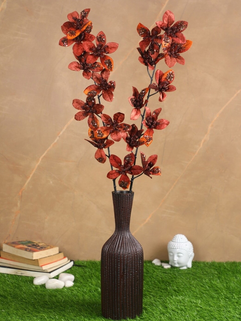 

PolliNation Set Of 2 Brown Premium Artificial Forsythia Glitter Flowers