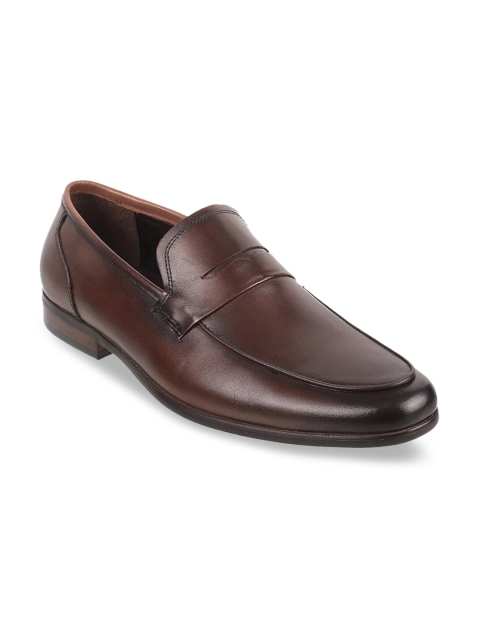 

J.FONTINI Men Brown Solid Leather Formal Slip-Ons