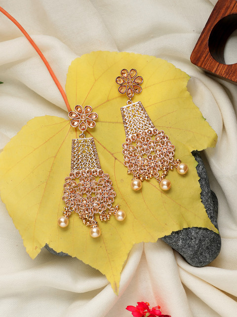 

Mali Fionna Gold-Toned Contemporary Drop Earrings
