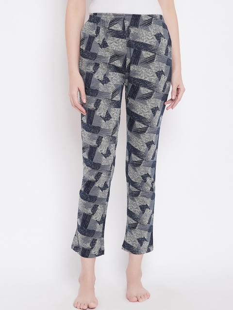 

Clovia Women Blue & Grey Printed Lounge Pants