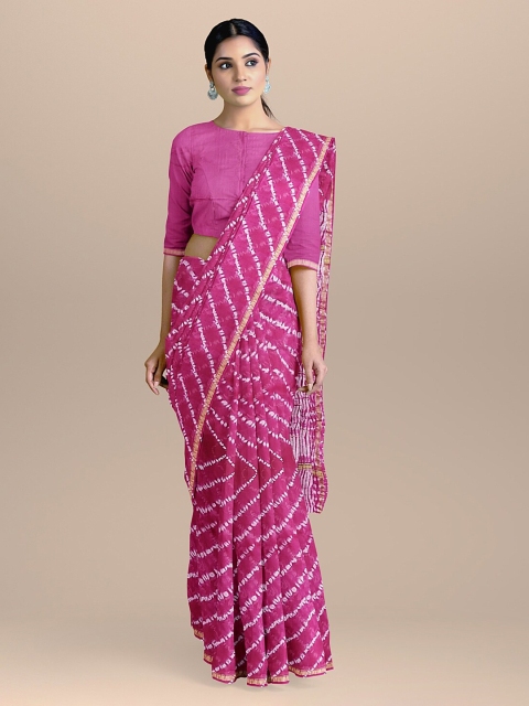 

BharatSthali Magenta Printed Silk Cotton Saree