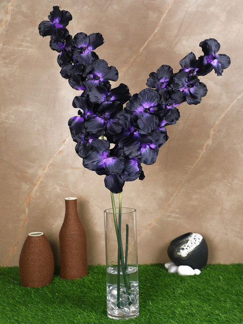 

PolliNation Pack of 2 Black Artificial Vanda Orchid Flower