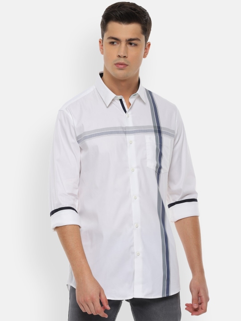 

Van Heusen Sport Men White & Grey Slim Fit Striped Casual Shirt