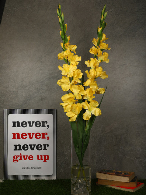 

PolliNation Yellow & Green Pack of 2 Classic Artificial Gladiolus Flowers