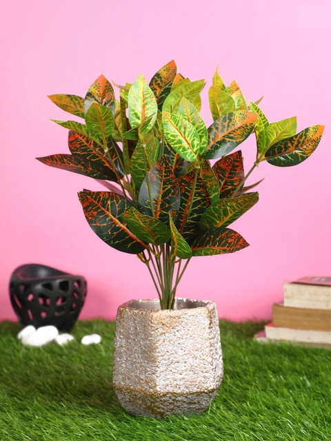 

PolliNation Green & Red Pack of 2 Artificial Croton Bunch without Pot